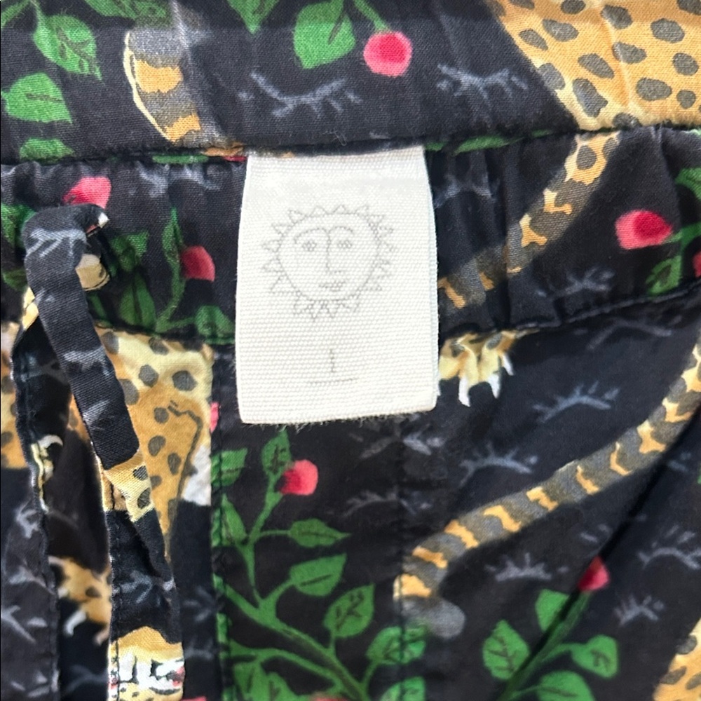 Printfresh Black Leopard & Green Vine Cotton Paja… - image 2